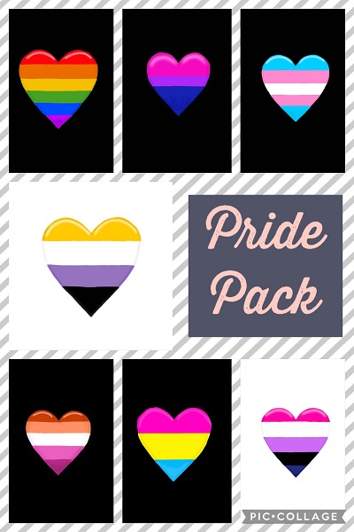 pride flag hearts pack